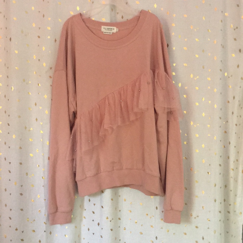 M women pastel pink sweatshirt